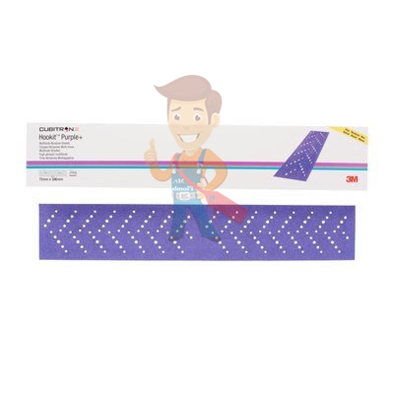 Полоска абразивная Purple+, 3M Hookit 737U, 220+, 70 мм x 396 мм, 50 шт/уп - фото 1