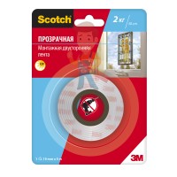 Двусторонняя лента 3M GPT-020F, прозрачная, 9 мм x 10 м - Лента монтажная двусторонняя клейкая Scotch прозрачная, 19мм х 5м