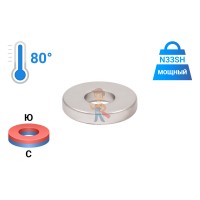 Неодимовый магнит прямоугольник 13х5.7х3 мм, N33H - Неодимовый магнит кольцо 20х8.1х3.5мм, N33SH