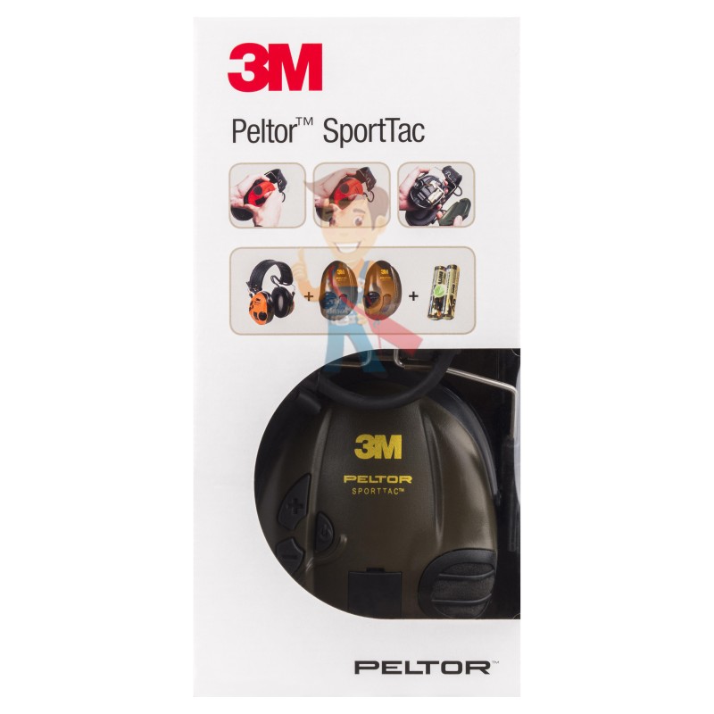 Наушники активные для стрельбы 3М PELTOR SportTac™, 2 цвета чашек: зеленый и оранжевый - фото 2