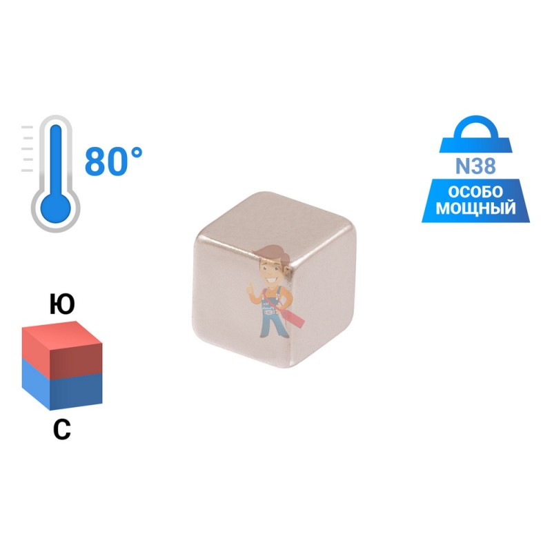 Неодимовый магнит прямоугольник 6х6х6 мм