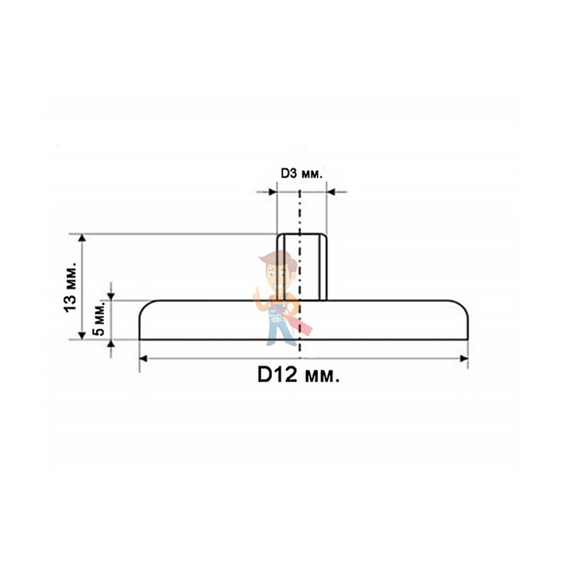 Магнитное крепление под болт К-12 (М3) - фото 7