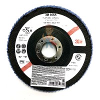 Шлифовальный круг Scotch-Brite™ XL-UW, 2S FIN, 150 мм х 6 мм х 13 мм, 13741 - Круг лепестковый торцевой конический 566A  P60, 125 мм х 22 мм